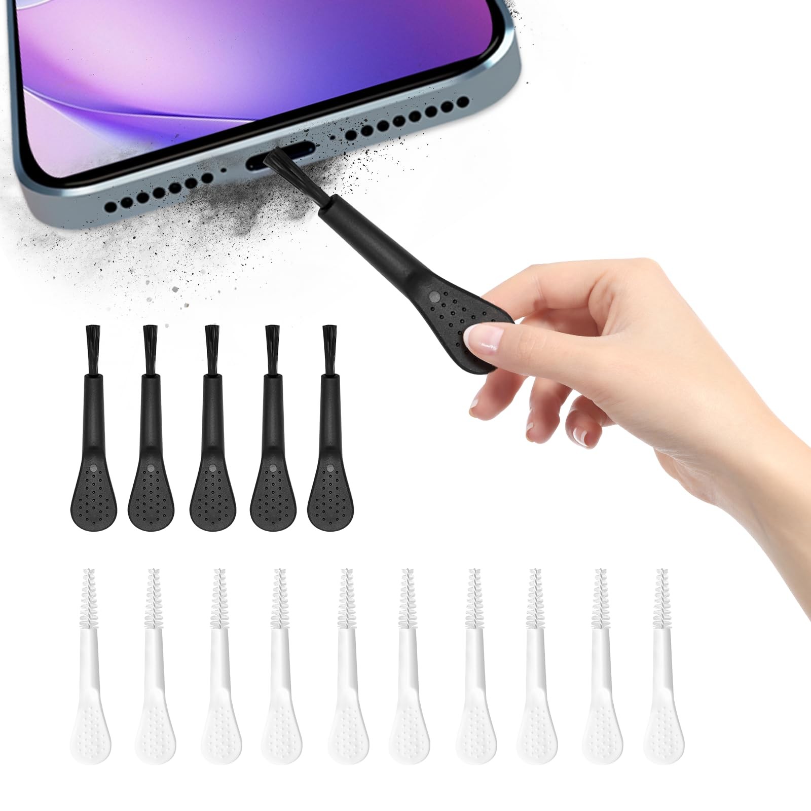 15 Pack Charge Port Cleaning Tool kit, Including 10Pcs White Anti-Clogging Cl...