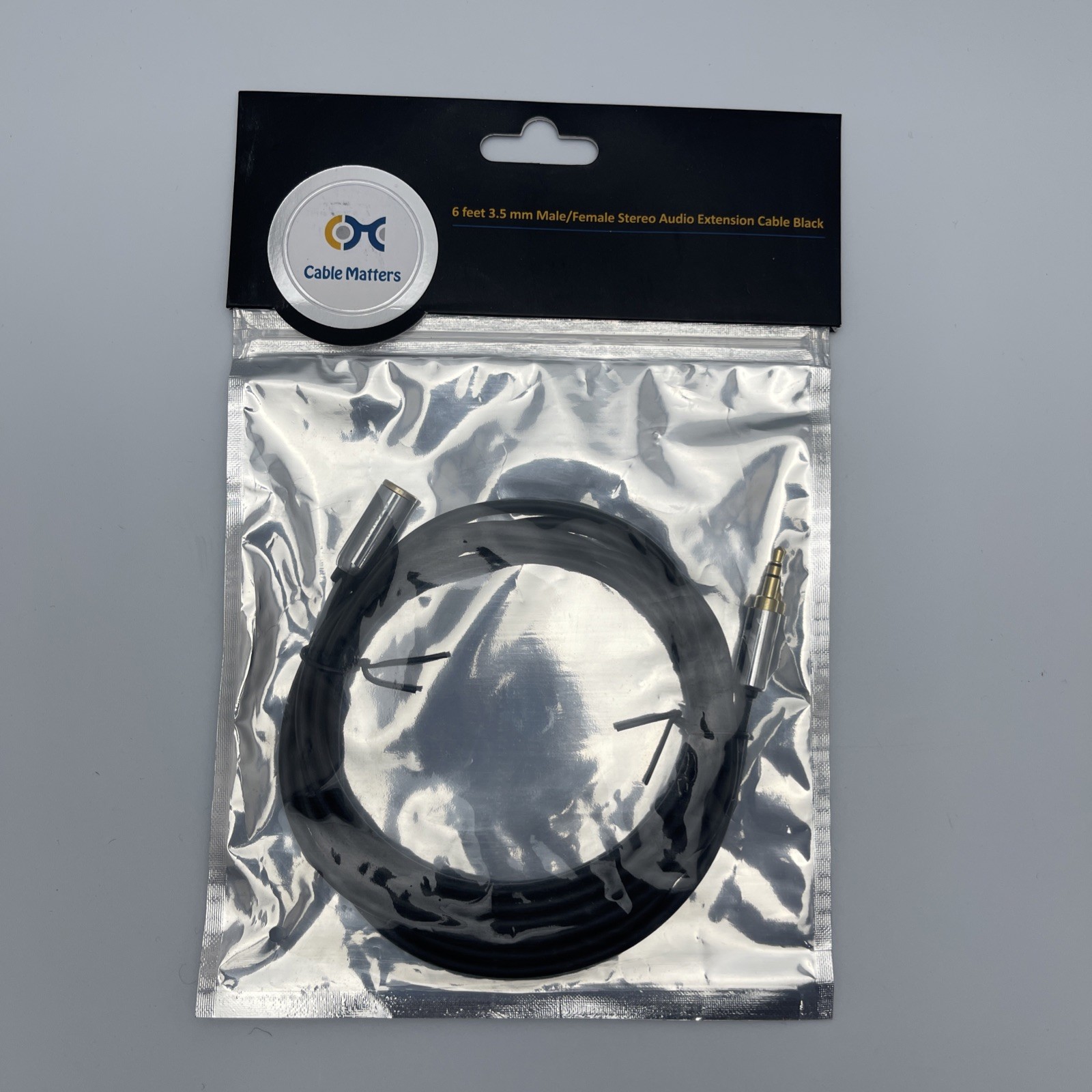 Cable Matters 6ft 3.5mm Male/Female Stereo Audio Extension Cable, Black