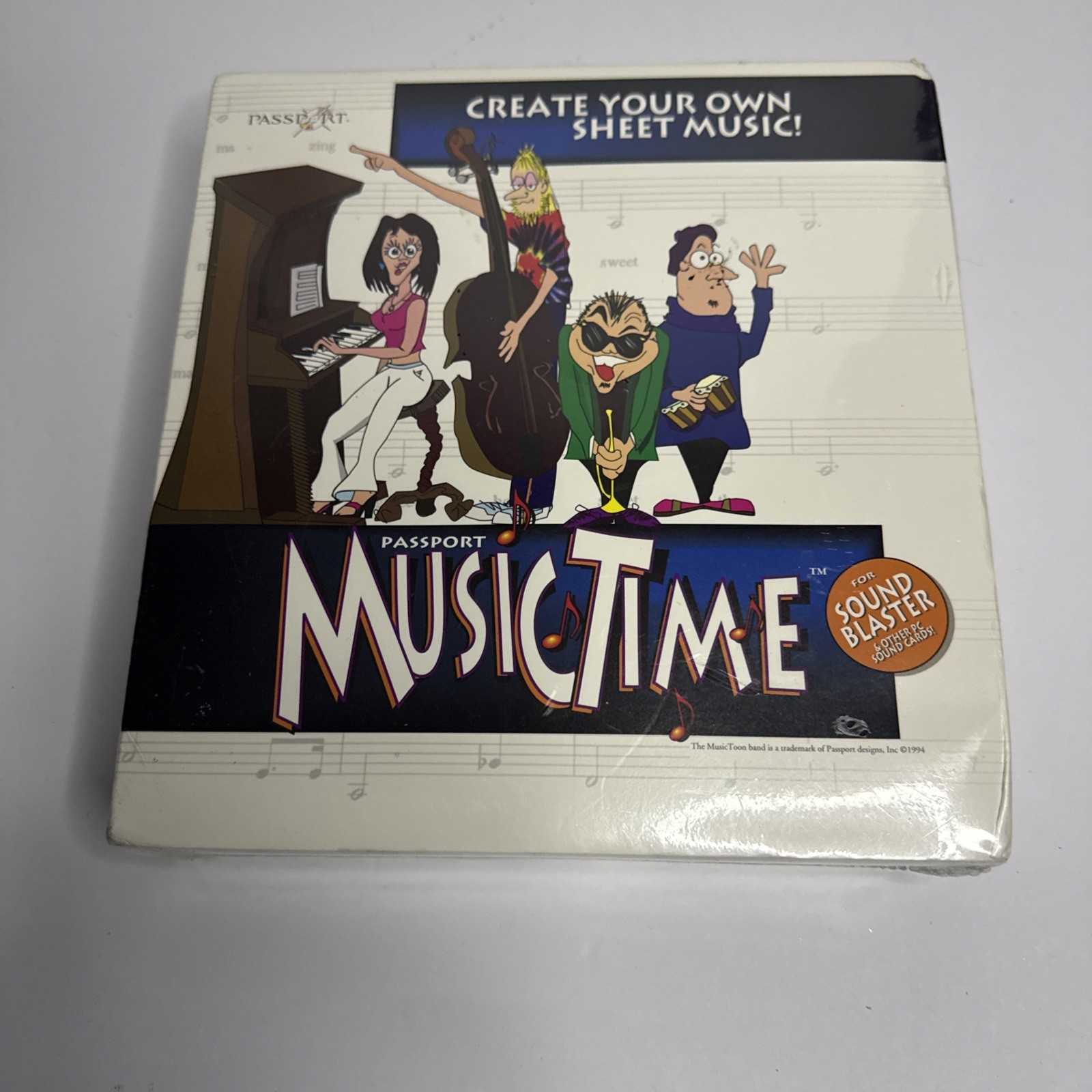 Passport Music Time Floppy Big Box Complete PC Windows Game RARE