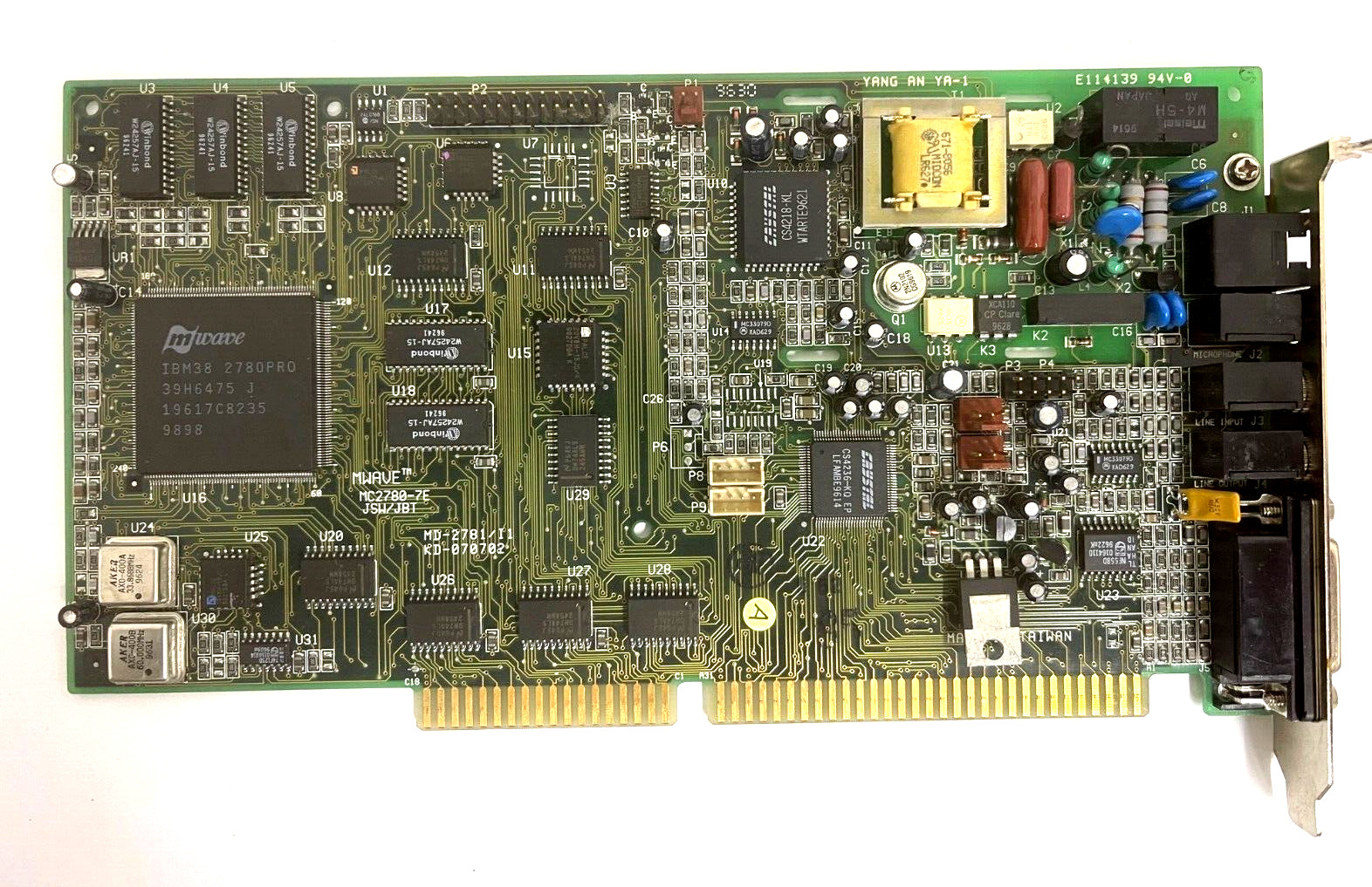 VINTAGE 1996 IBM MD-2781 MWAVE 2780PRO ISA MODEM SOUND CARD FCC DK4MD2781 MXB33