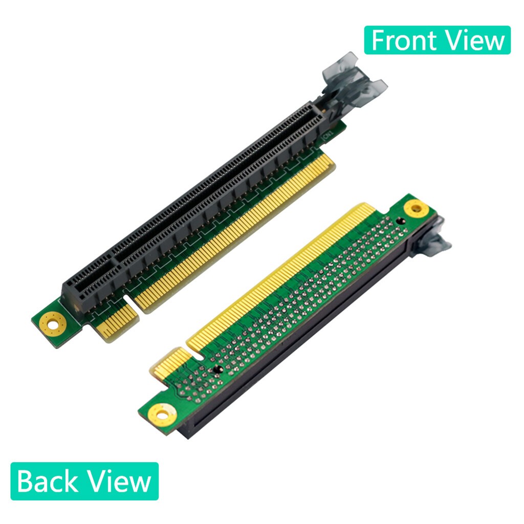 1x PCIe 90° Right Angle 180° Flat PCIe 16X Riser Adapter for 1U/2U Server