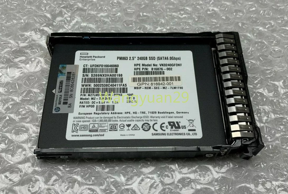 NEW HPE 2.5" 240GB SATA 6G G8 G9 Gen10 Server SSD Replace P18420-B21 P18481-001