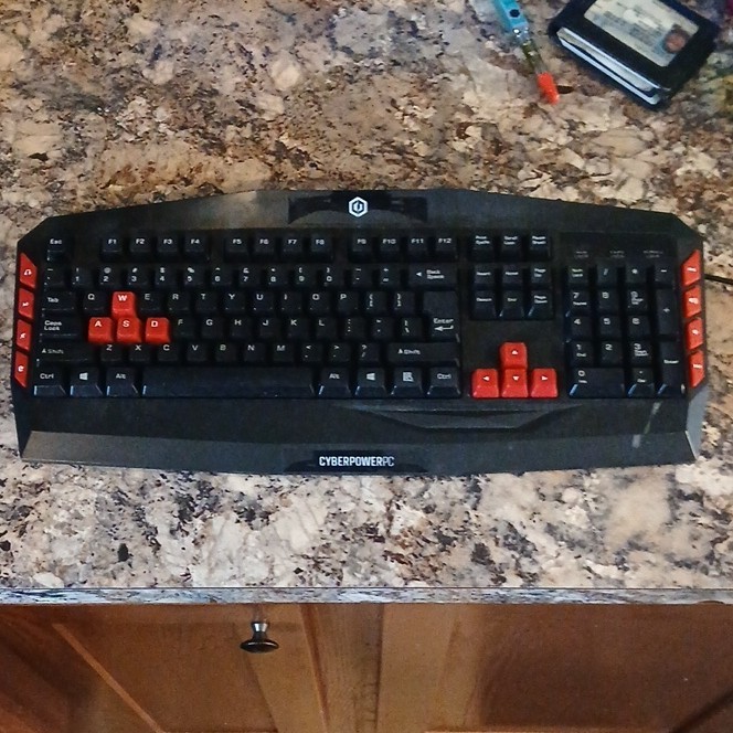 CyberPowerPC Wired USB Gaming Keyboard Black/Red Multimedia English QWERTY