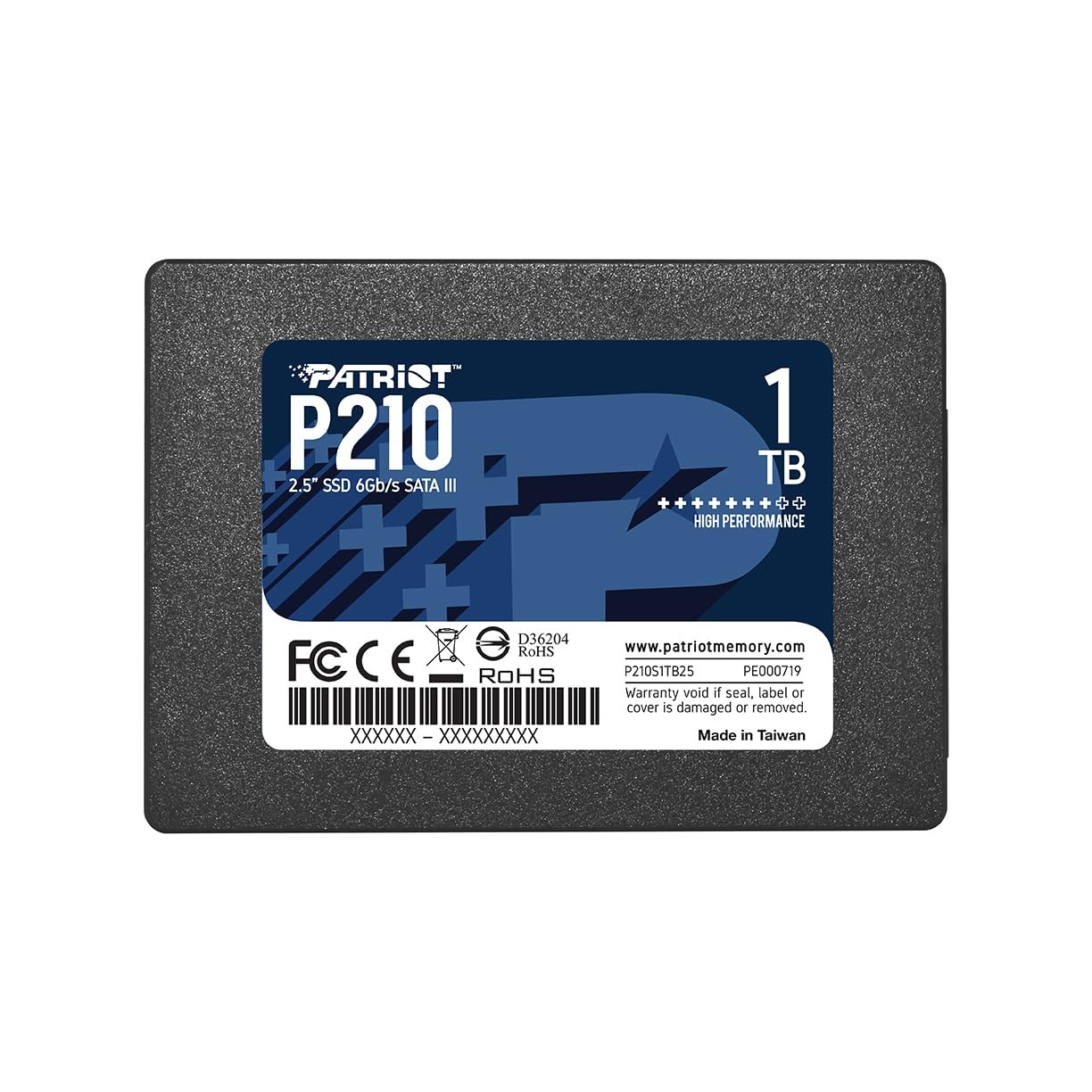 Patriot P210 1TB Internal SSD - SATA 3 2.5" - Solid State Drive - 1TB, Black