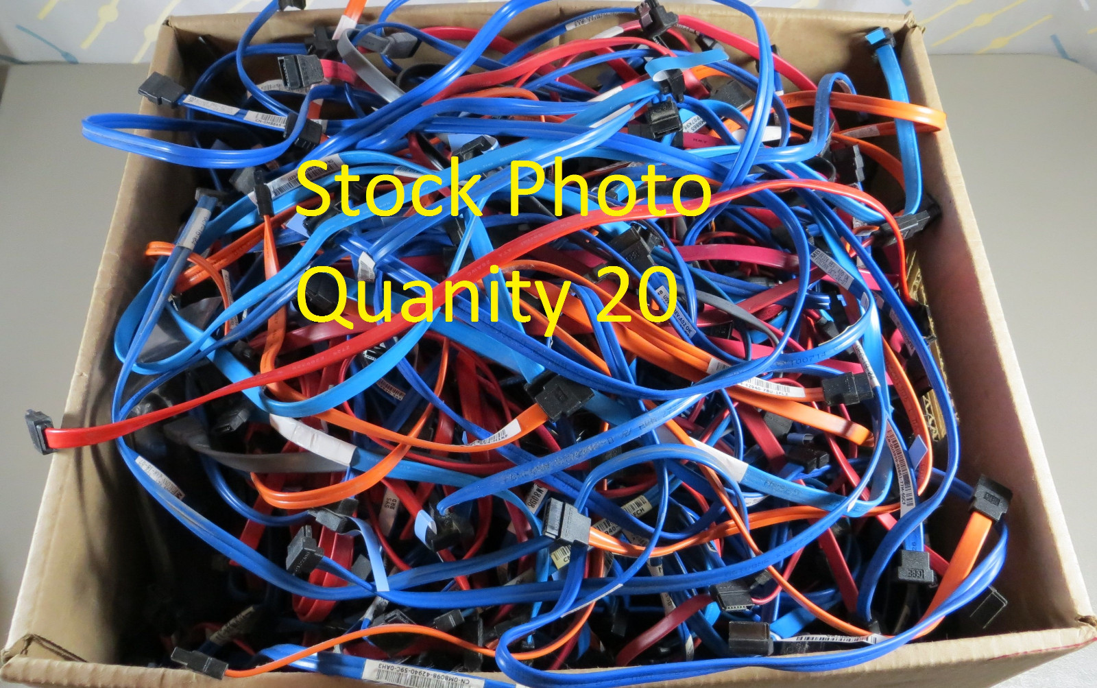 Mixed Bulk Lot 20 SATA Hard Drive Cable Various Length Color Desktop/Laptop HDD