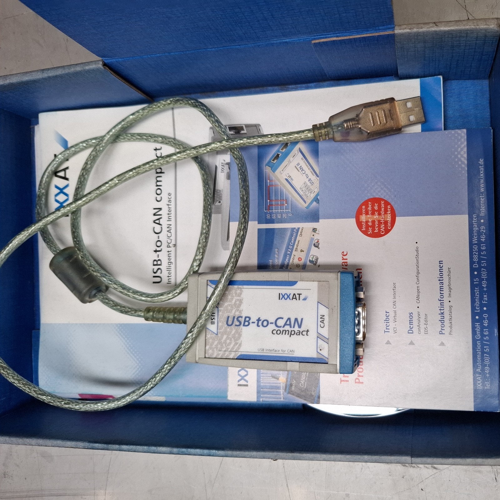 1pcs Used IXXAT USB-to-CAN compact RJ45 USB Interface for CAN Adapter