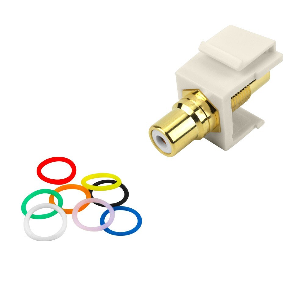 Construct Pro™ RCA to RCA Keystone Jack Insert (8 Color Bands, Light Almond)
