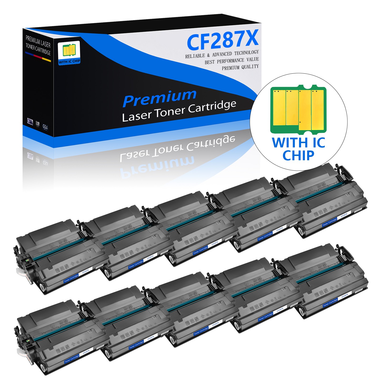 10 Pack - CF287X 87X Toner for HP LaserJet Pro MFP M527c / M506dn M506x M506