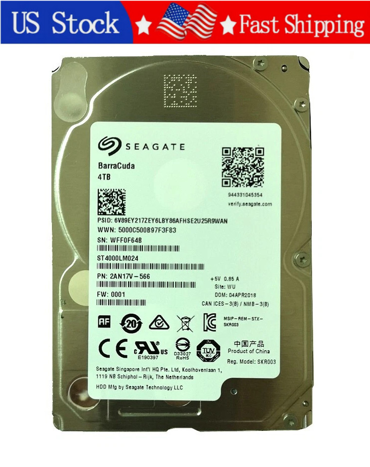 New Seagate ST4000LM024 Barracuda 4TB 2.5" 15mm SATA Laptop Internal HDD