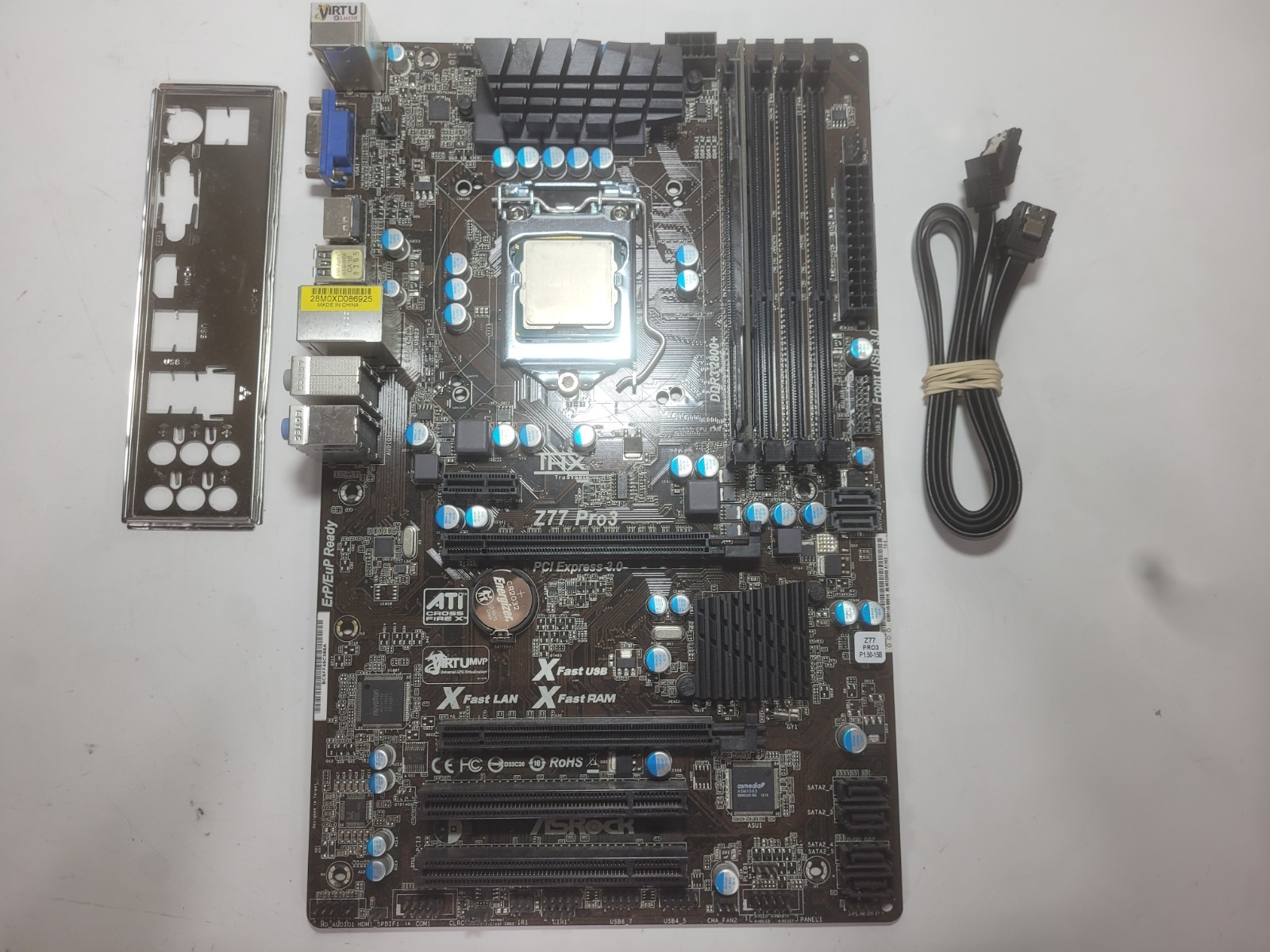 ASRock Z77 Pro3 Motherboard Core i5-3450 2GB RAM, IO Shield #2140