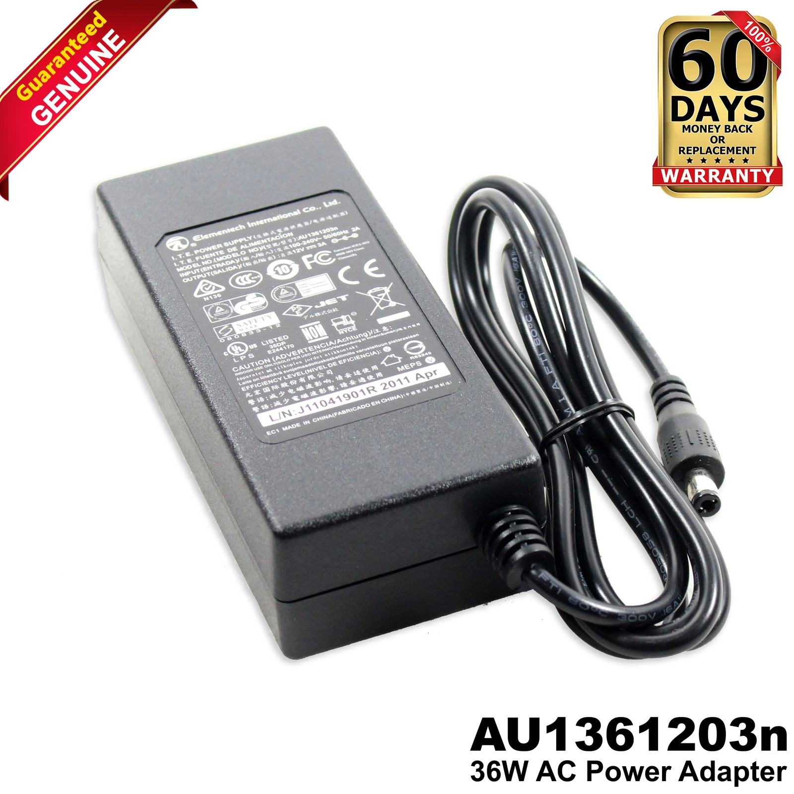 Lot of 5 Elementech International Laptop Power Adapter AU1361203N H091G RMJ69