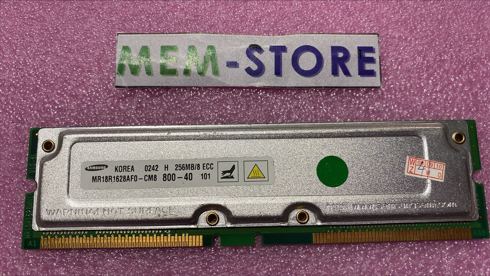 Samsung MR18R1628AF0-CM8 256MB RDRAM RIMM PC800 800MHz 184pin Rambus Memory RAM