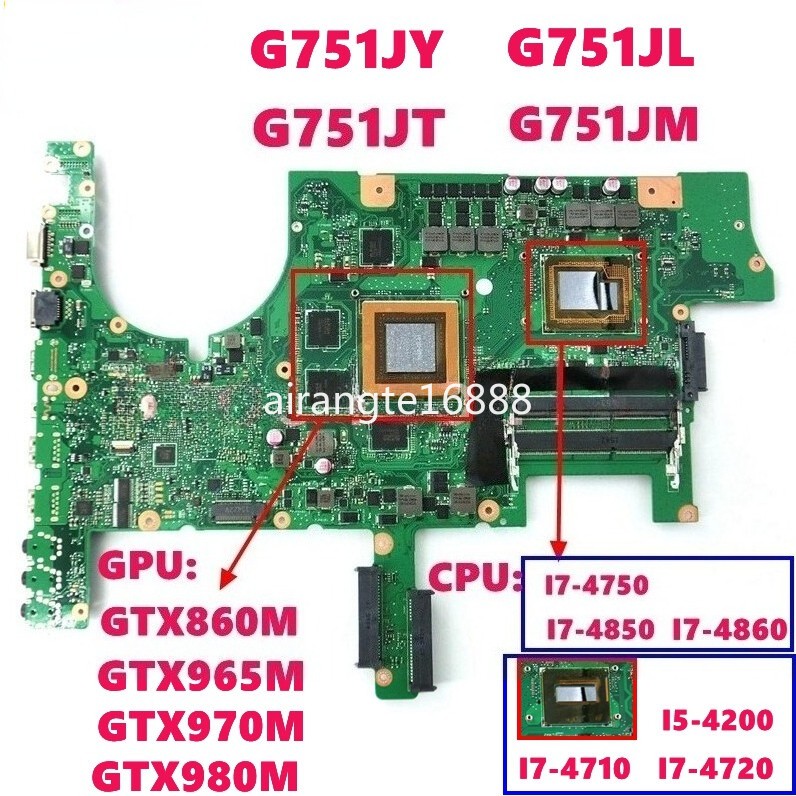 For Asus G751J G751 G751J G751JT G751JY G751JL G751JM Laptop Motherboard
