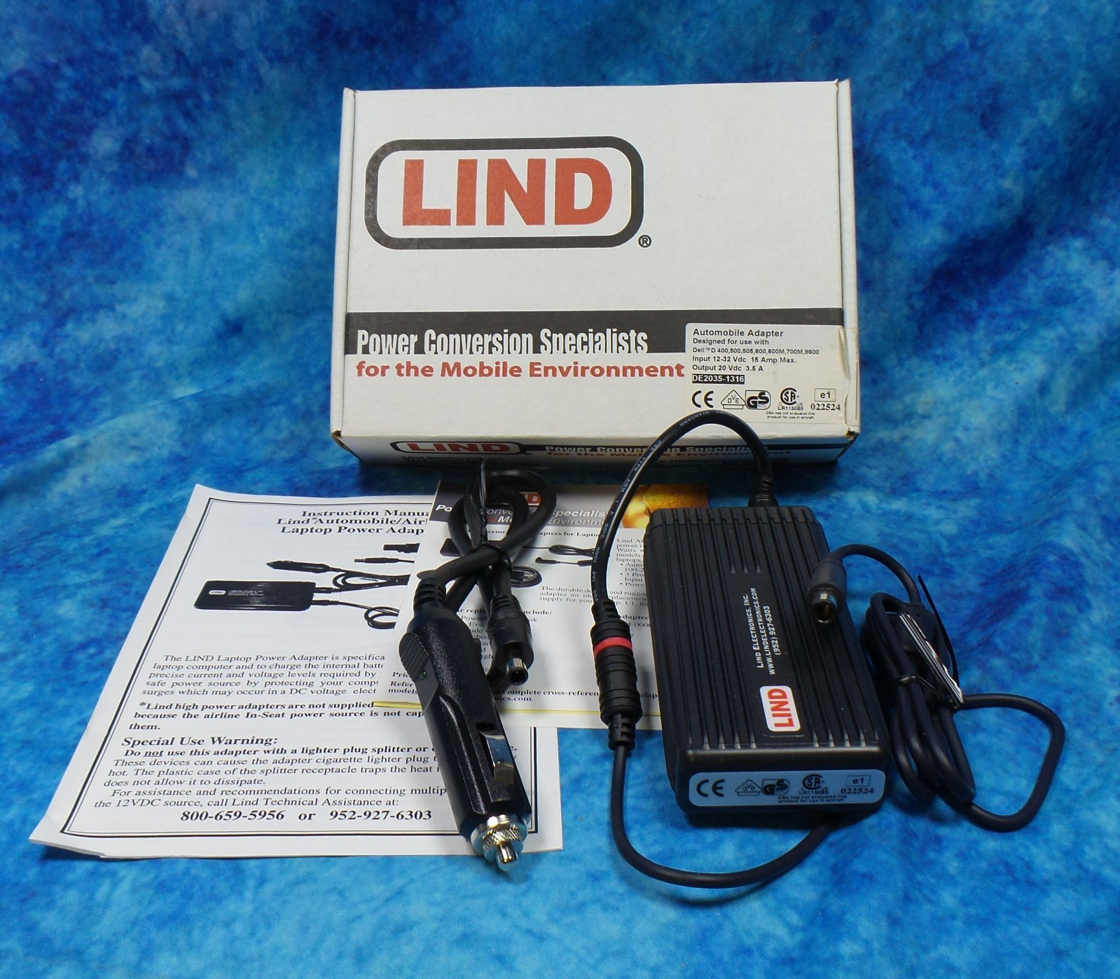 LIND Automobile Car Adapter DE2035-1317 Dell Latitude D400, D500, D600, D610 NEW