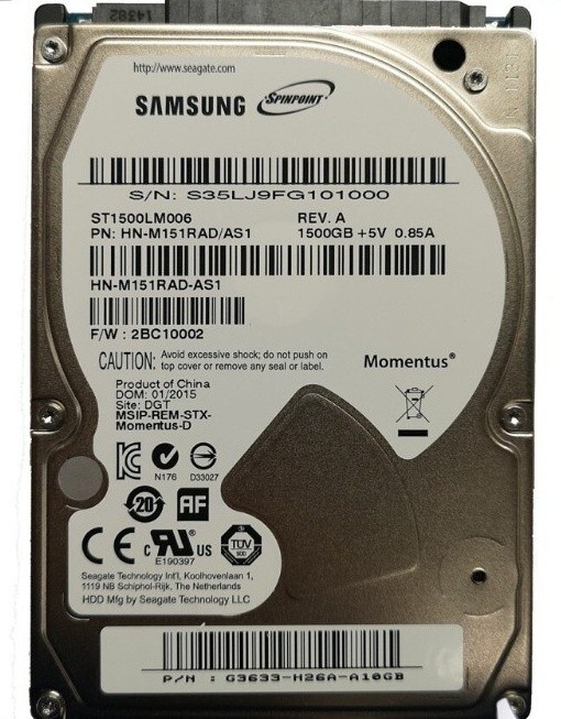 Samsung Spinpoint M9T 1.5 TB ST1500LM006 5400 RPM 2.5" Internal HDD Hard Drive