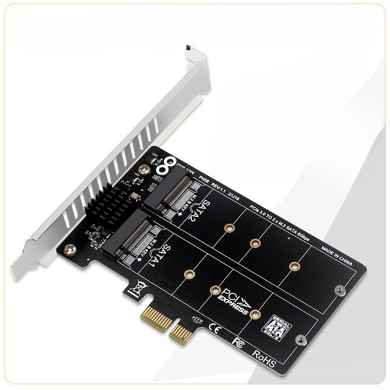 PH58 M.2 SATA to PCIE Dual Disk Array RAID Extension JMB582