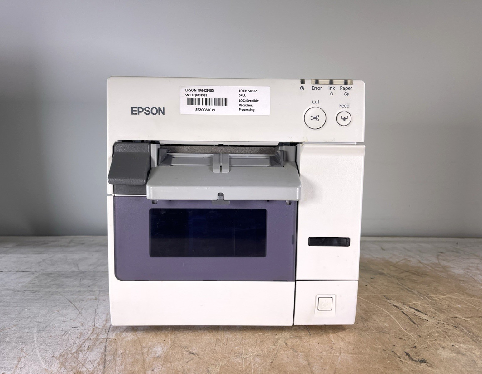 EPSON COLORWORKS TM-C3400 (M242A) COLOR INKJET LABEL PRINTER - READ DESCRIPTION
