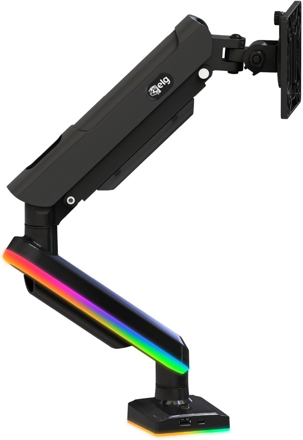 Monitor Mounts & Stands Black with RGB RGB Gaming Monitor Arm Gas Spring Adjusta