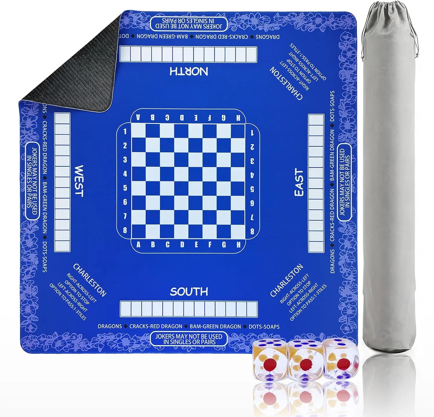 Mahjong Mat (32.4×32.4 Inch), Mahjong Mat for Table with Carrying Bag, Anti-Slip