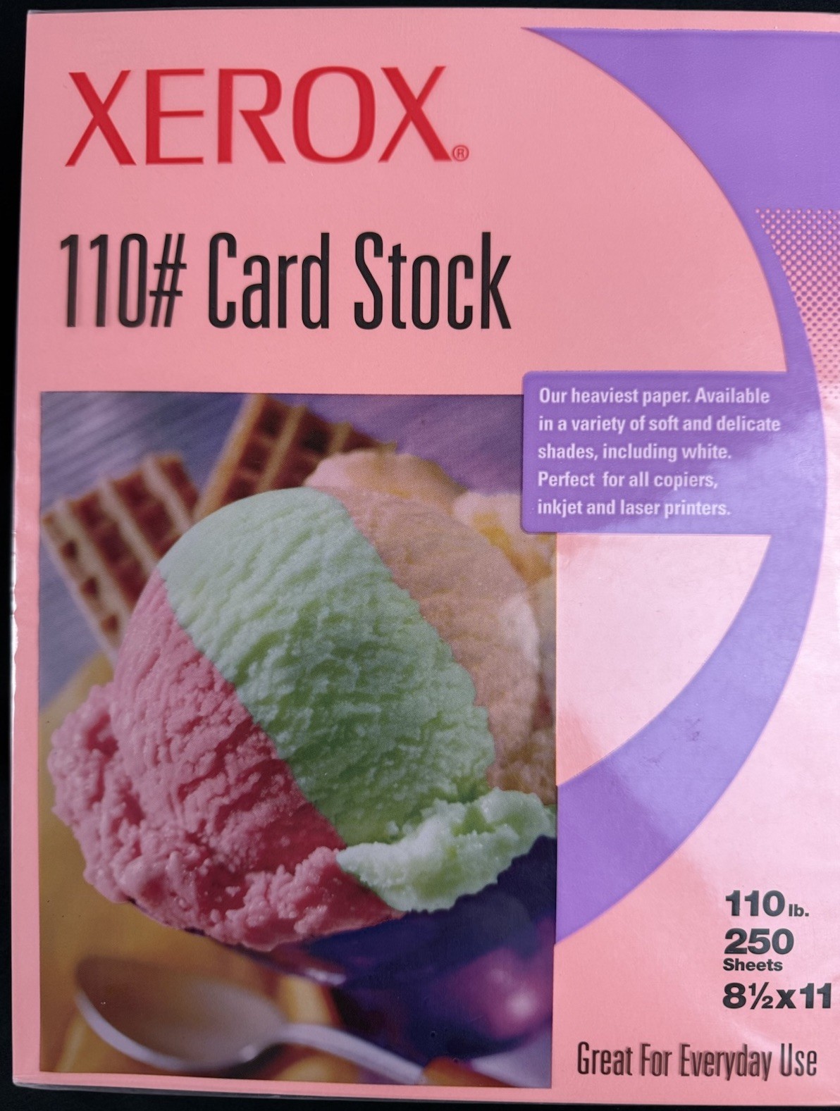 Xerox 110# Card Stock Salmon Copy Printer Paper 250 Sheets 8 1/2" × 11"
