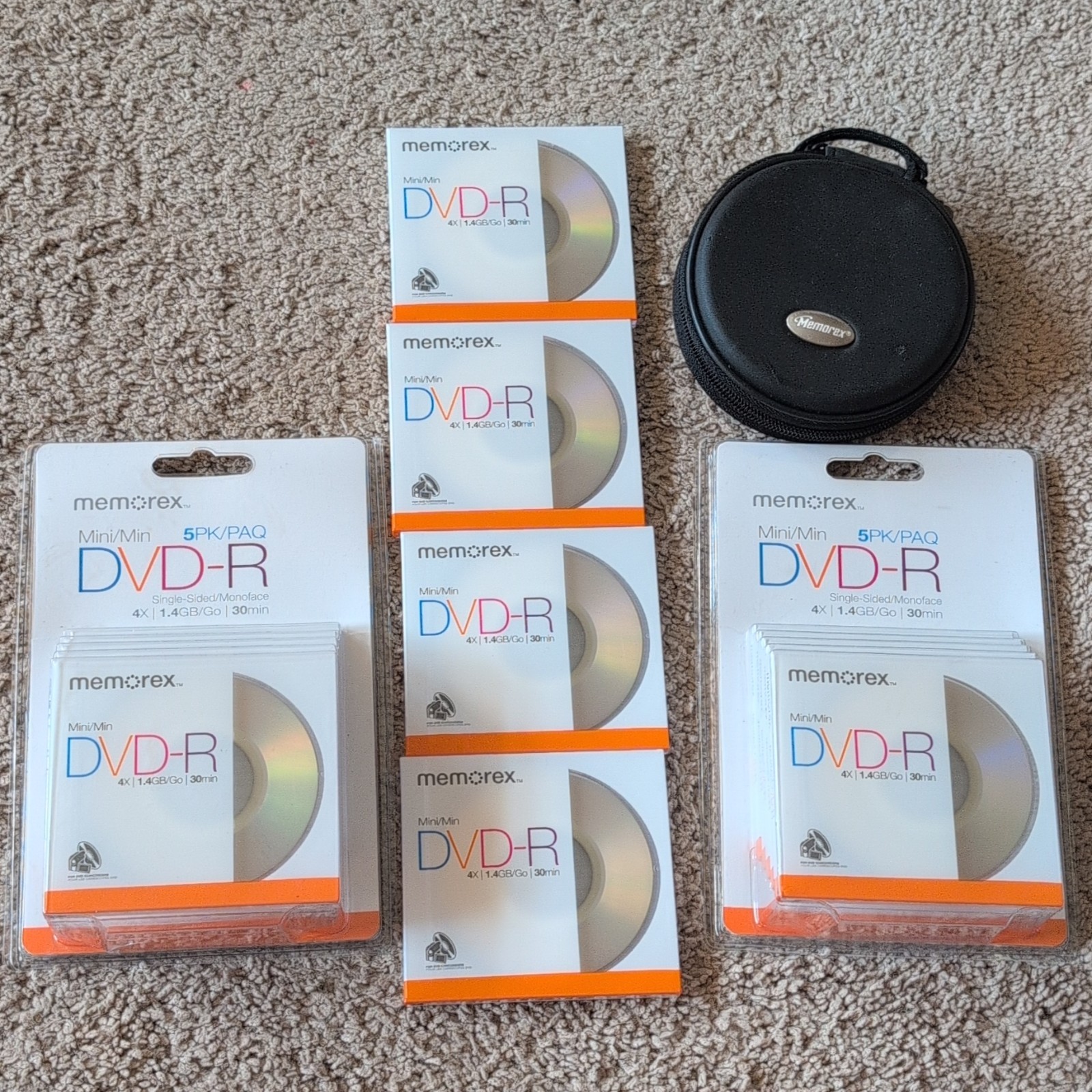 Memorex Mini DVD-R 1.4GB/30min 4x Recordable (14 Total) + Slimline Jewel Case