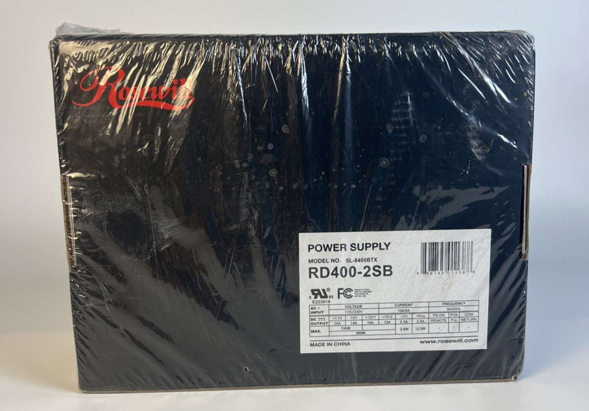 NIB-Rosewill RD400-2SB 385W Desktop Computer Power Supply Model SL-8400BTX