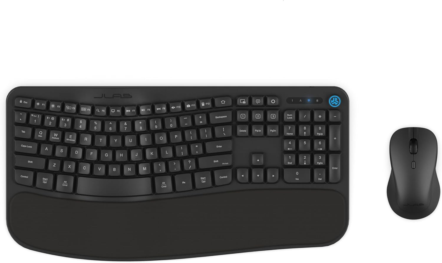 Flow Keyboard & Ambidextrous Mouse Ergonomic Wireless Bundle, Bluetooth or USB-C