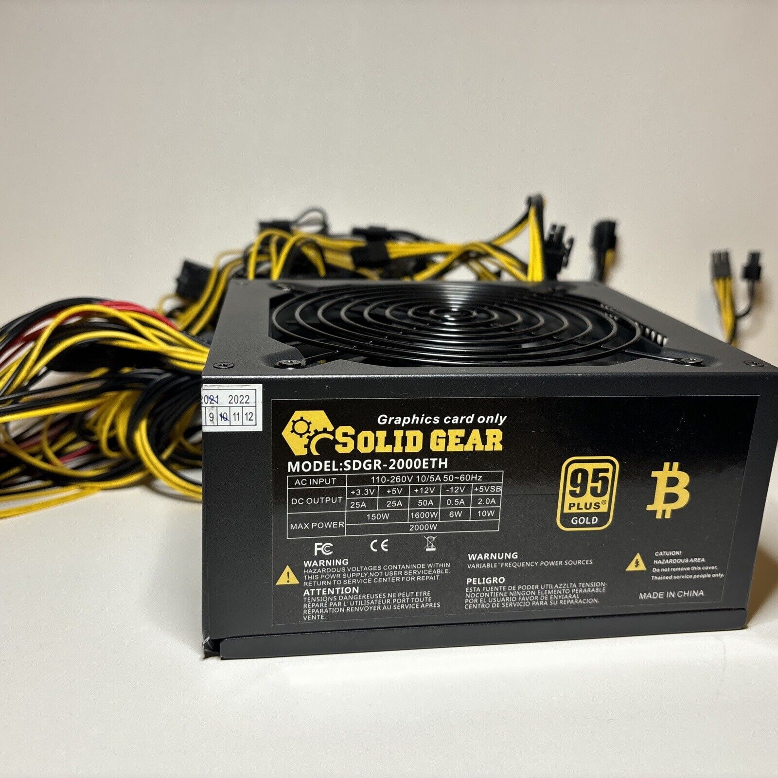 Bitcoin Mining 2000W Switching Power Supply 95% High Efficiency for Ethereum S9