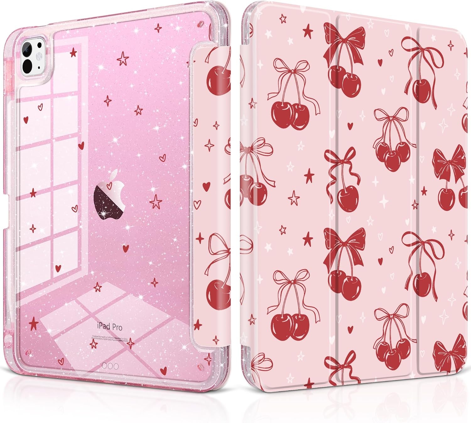 Shockproof Case for iPad Pro 11" (M5 2025 / M4 2024), Trifold Stand & Glitter Ba