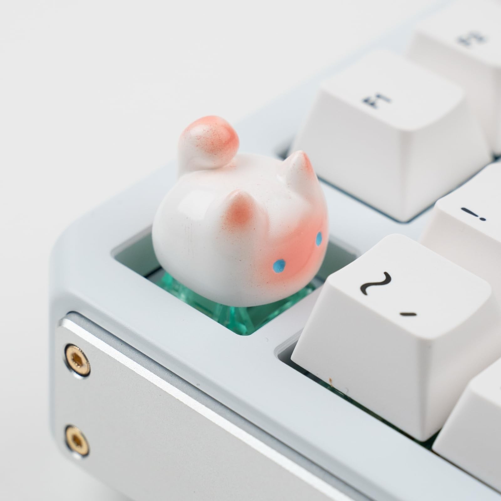 1U Size Resin Artisan Cat Keycap Openable Design For MX Mechanical Keyboard