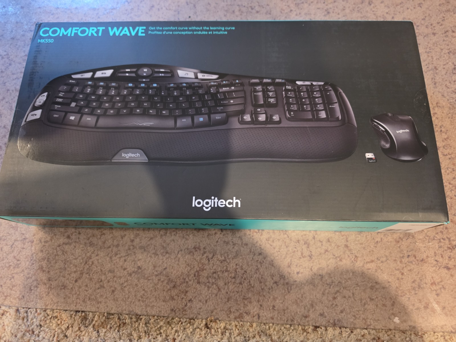 Logitech MK550 Comfort Wave K350 Wireless Keyboard M510 Mouse Combo w/USB - Read