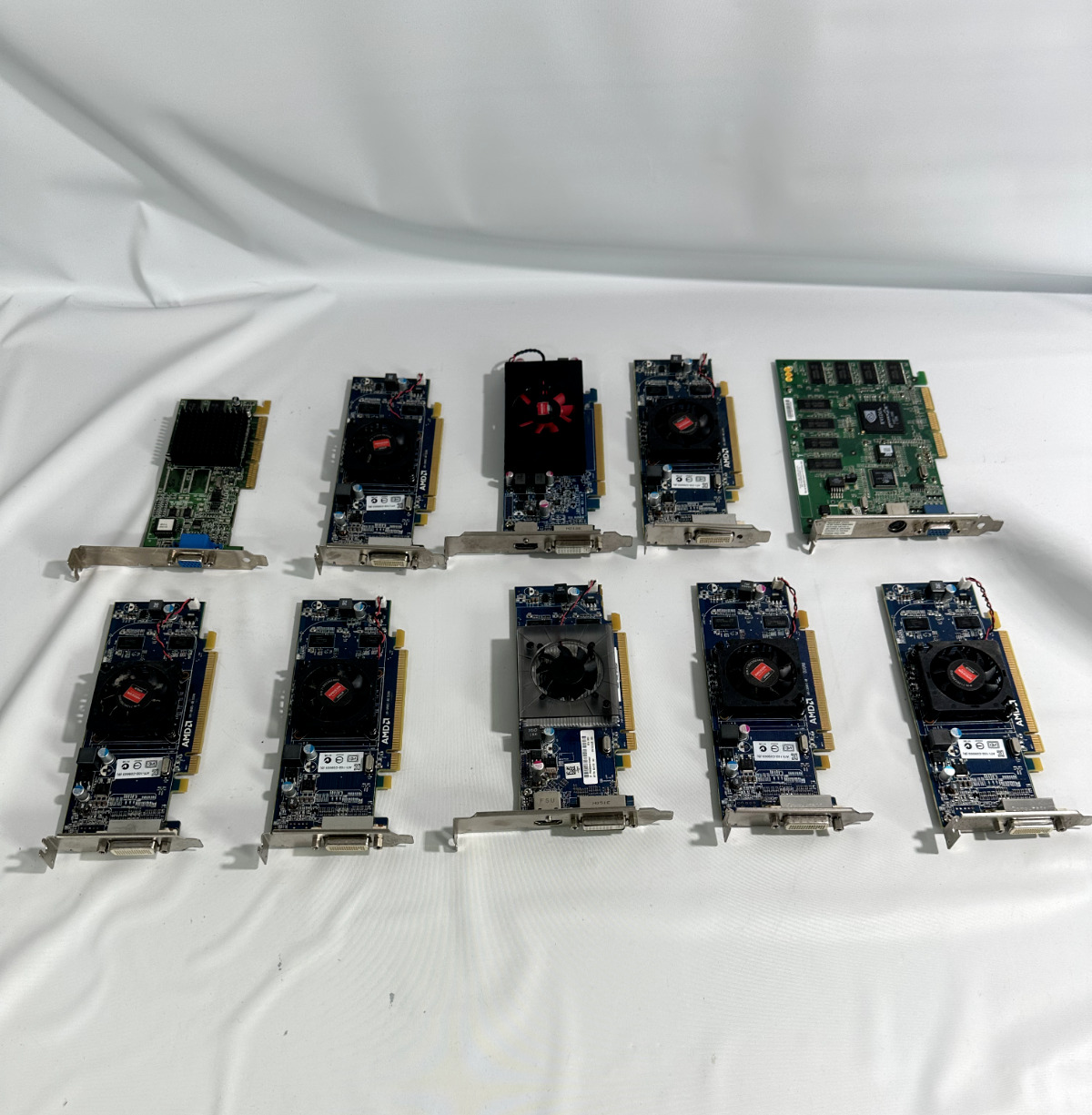 Lot of 10 Vintage AGP PCI ISA 9 AMD and 1 Nvidia. See listing. Untested.