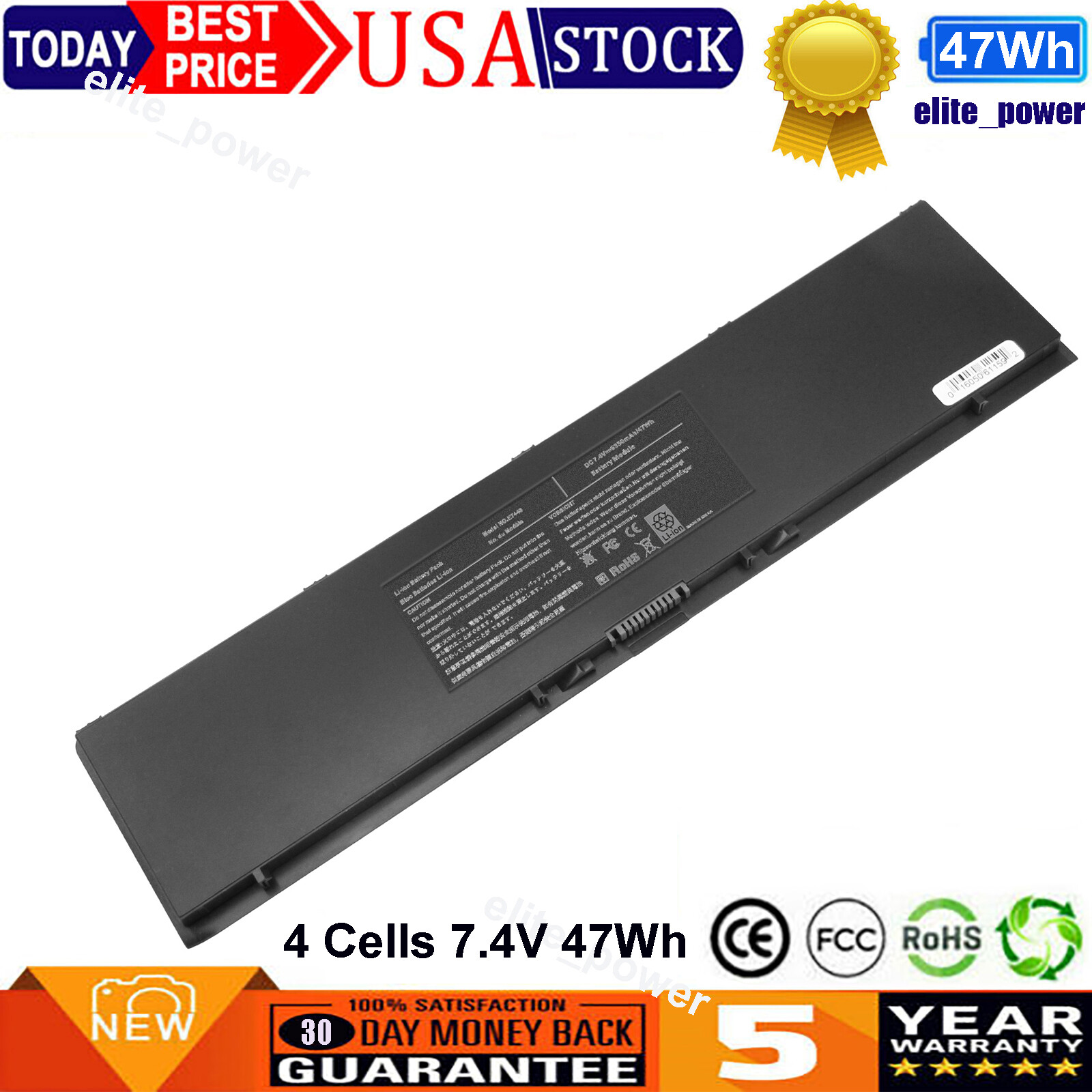 E7440 Battery For Dell Latitude E7450 E7420 Series 3RNFD V8XN3 34GKR 6350mAh NEW