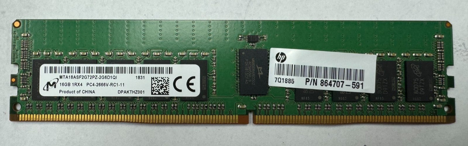 OEM Micron HP 16GB DDR4 2666V Workstation Memory 864707-591