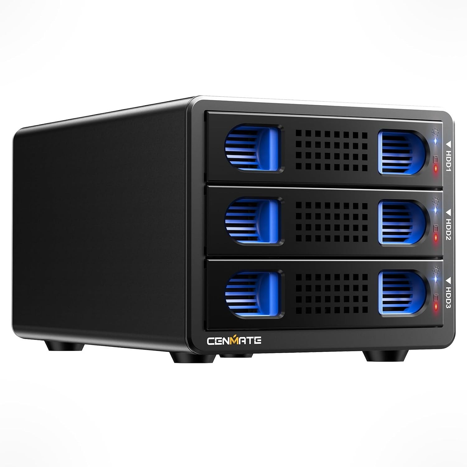 Aluminum 3 Bay Hard Drive Enclosure Cooling Fan 2.5/3.5 SATA