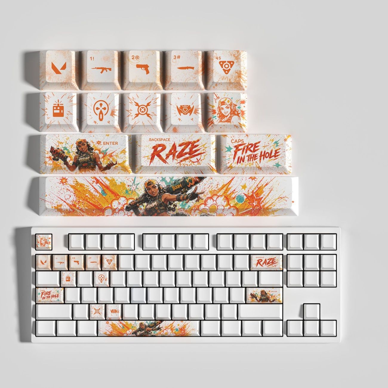 VALORANT RAZE 14-Key Keycaps Themed Gaming Keycaps, PBT Sublimation Printing