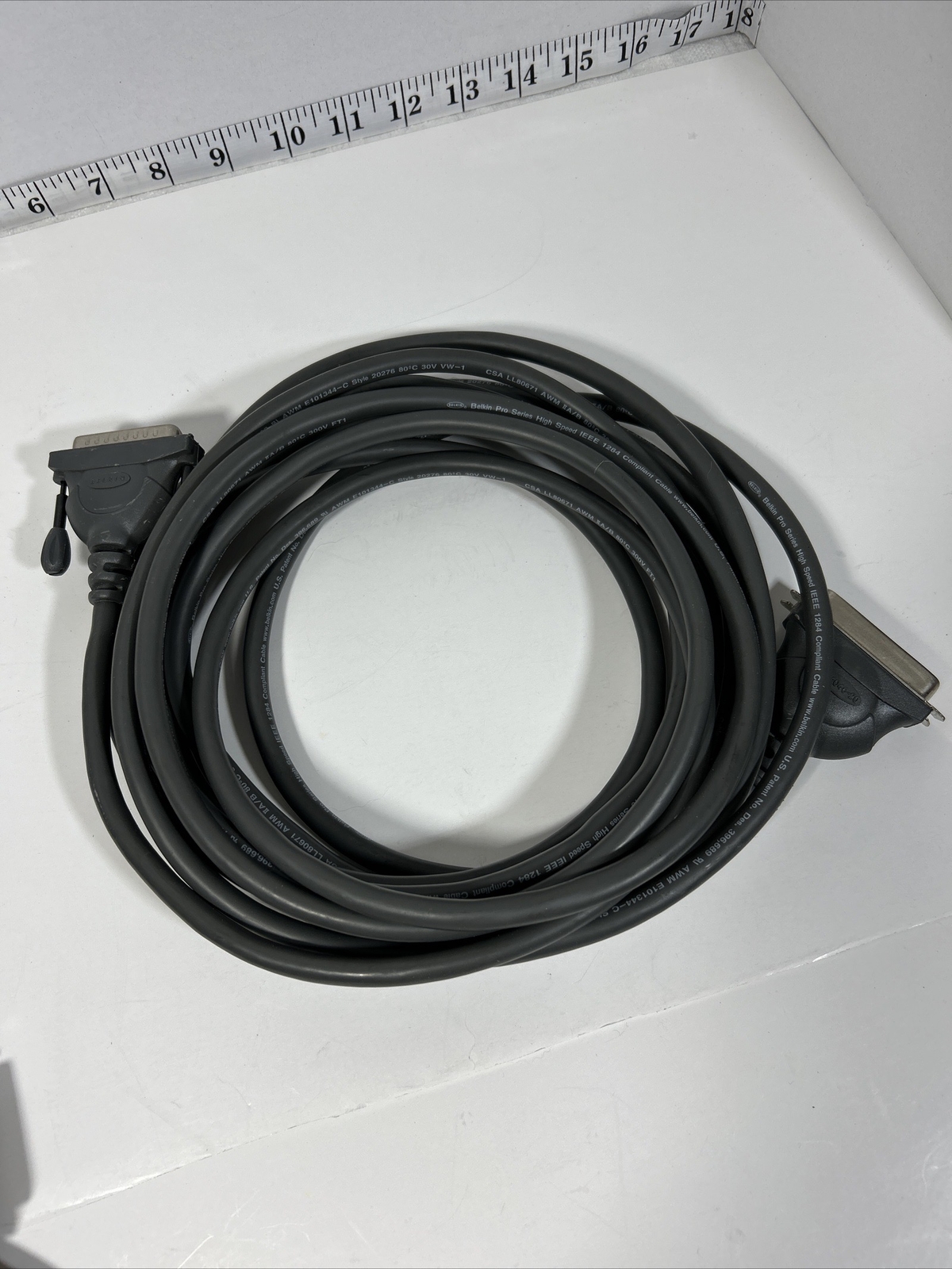 20' BELKIN PRO SERIES HIGH SPEED IEEE1284 COMPLIANT CABLE AWM E101344-C 20276