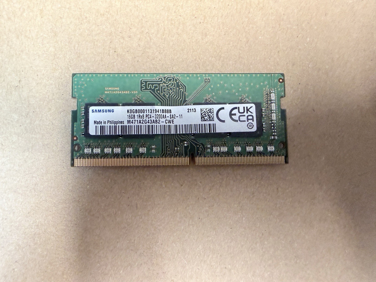 Samsung 16GB DDR4-3200 PC4-3200AA SODIMM Laptop RAM M471A2G43AB2-CWE Tested
