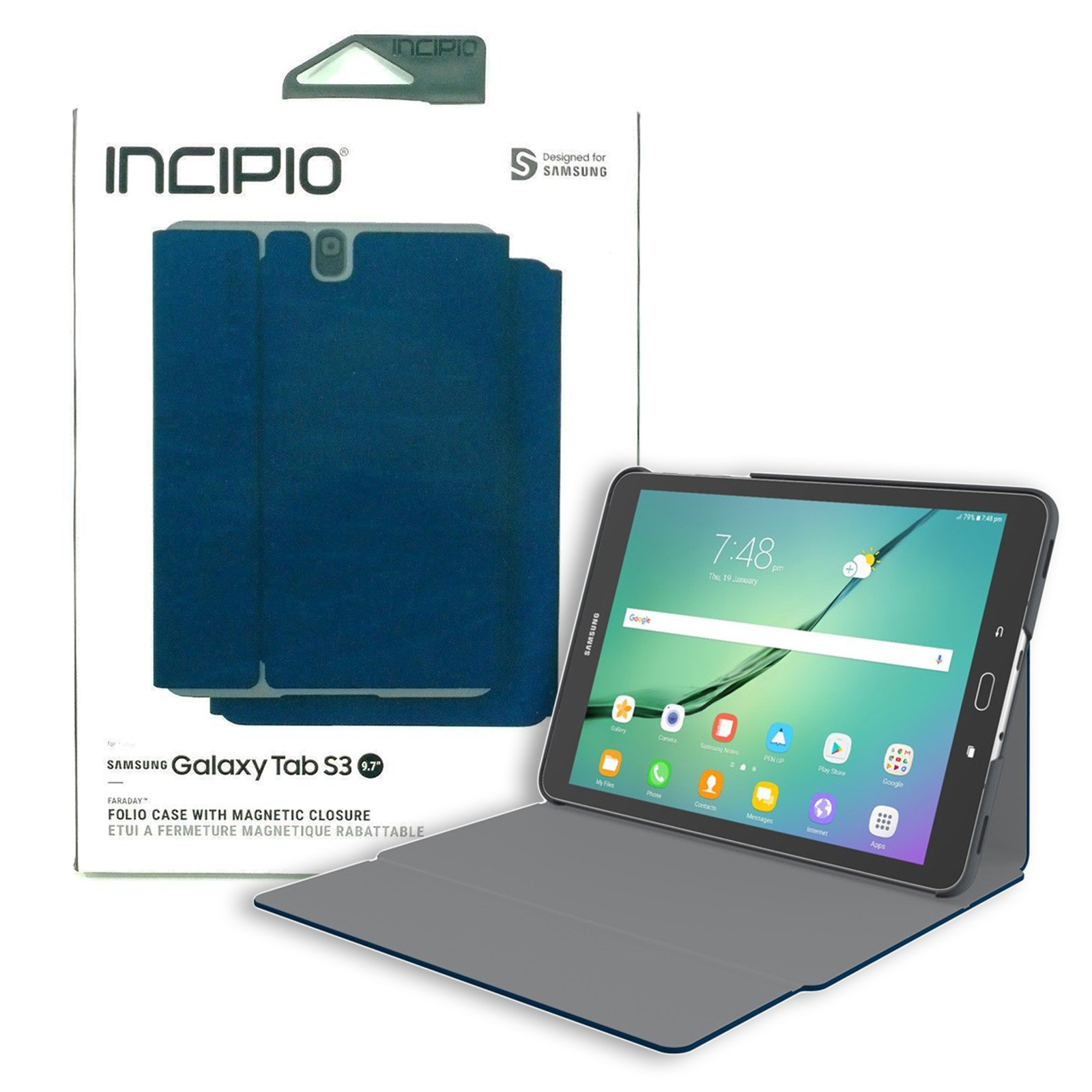 Incipio Faraday Hard Shell Leather Folio Case For Samsung Galaxy Tab S3 9.7"