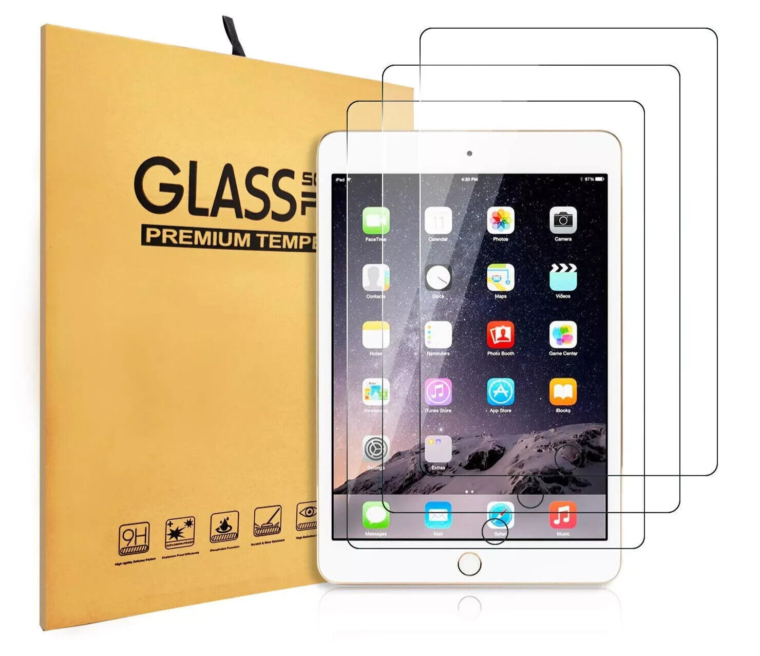 4-Pack Tempered Glass Screen Protector Cover For i Pad 10.2 inch 2019 7th Gen HD