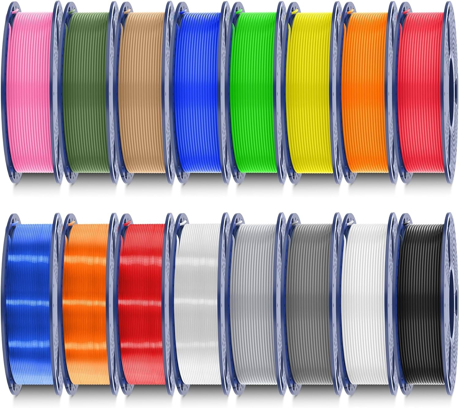 Filament 16 Color Bundle Multicolor, PLA 3D Printer Filament 1.75mm, Individuall