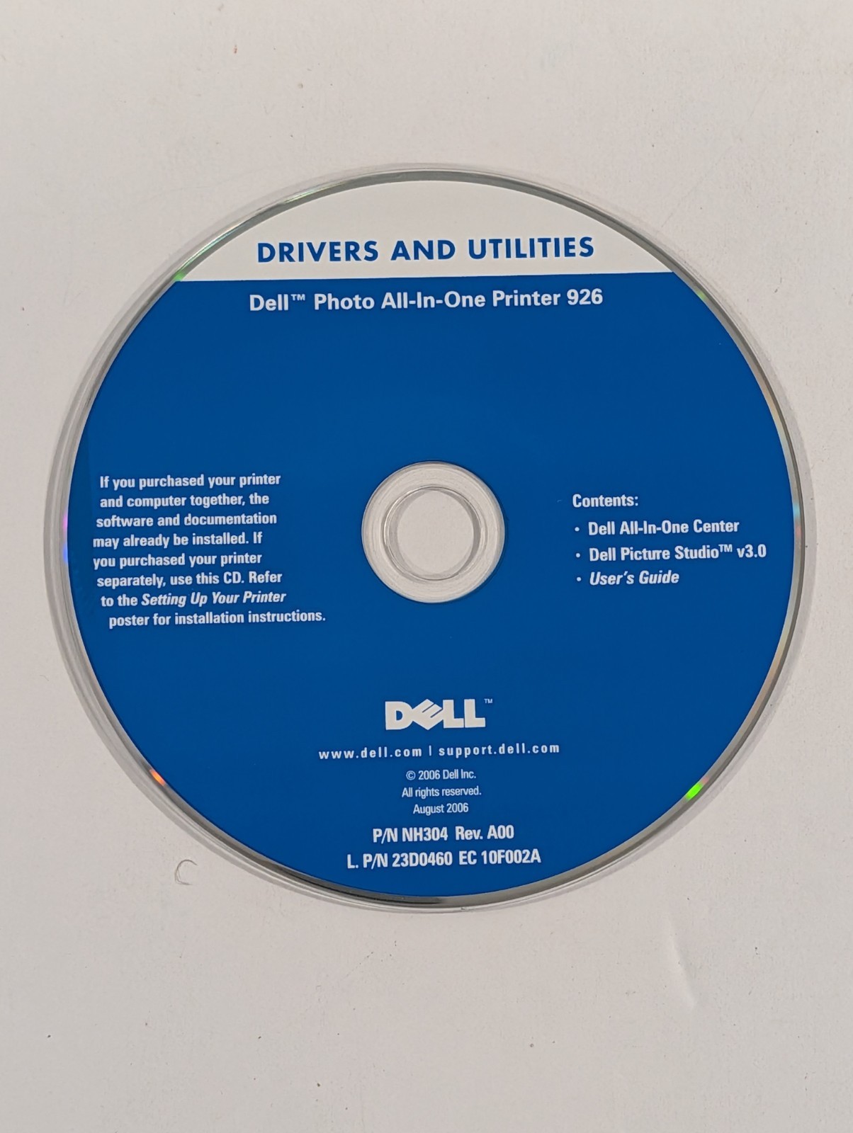 Dell Photo All-in-One Printer 926 Disc CD | Loose Disc Only