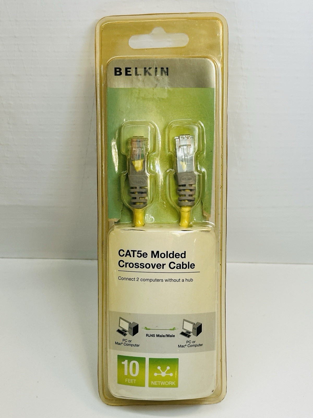 Belkin CAT5e Molded Crossover Cable 10 Feet Long RJ45 Male/Male Network