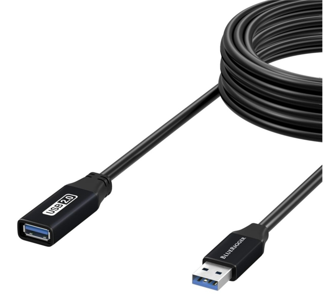 BlueRigger USB Extension Cable 32FT/10M, Long Active USB2.0 Extender-#625