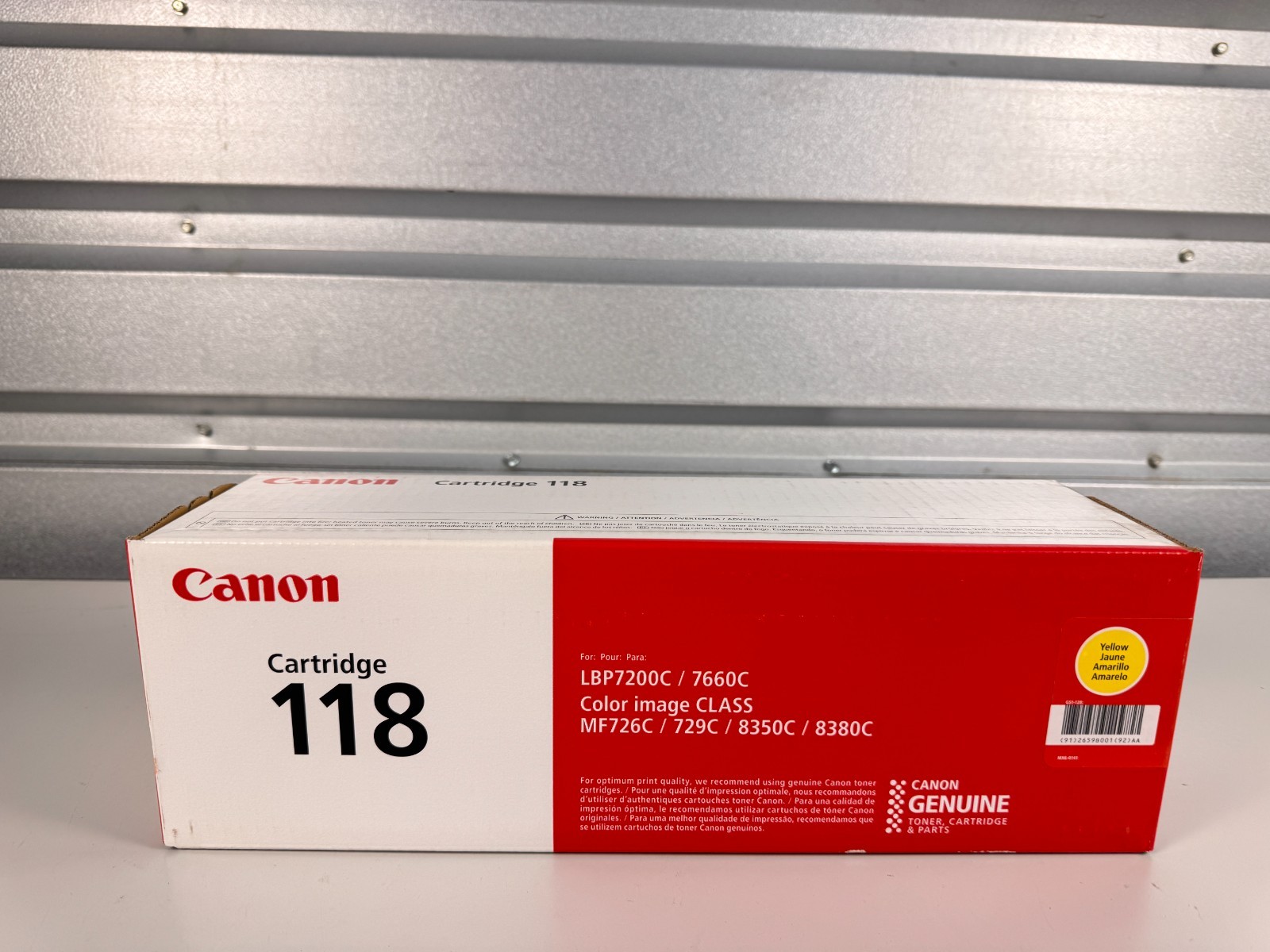 Canon 118 Yellow Toner Cartridge OEM New Genuine Laser Toner