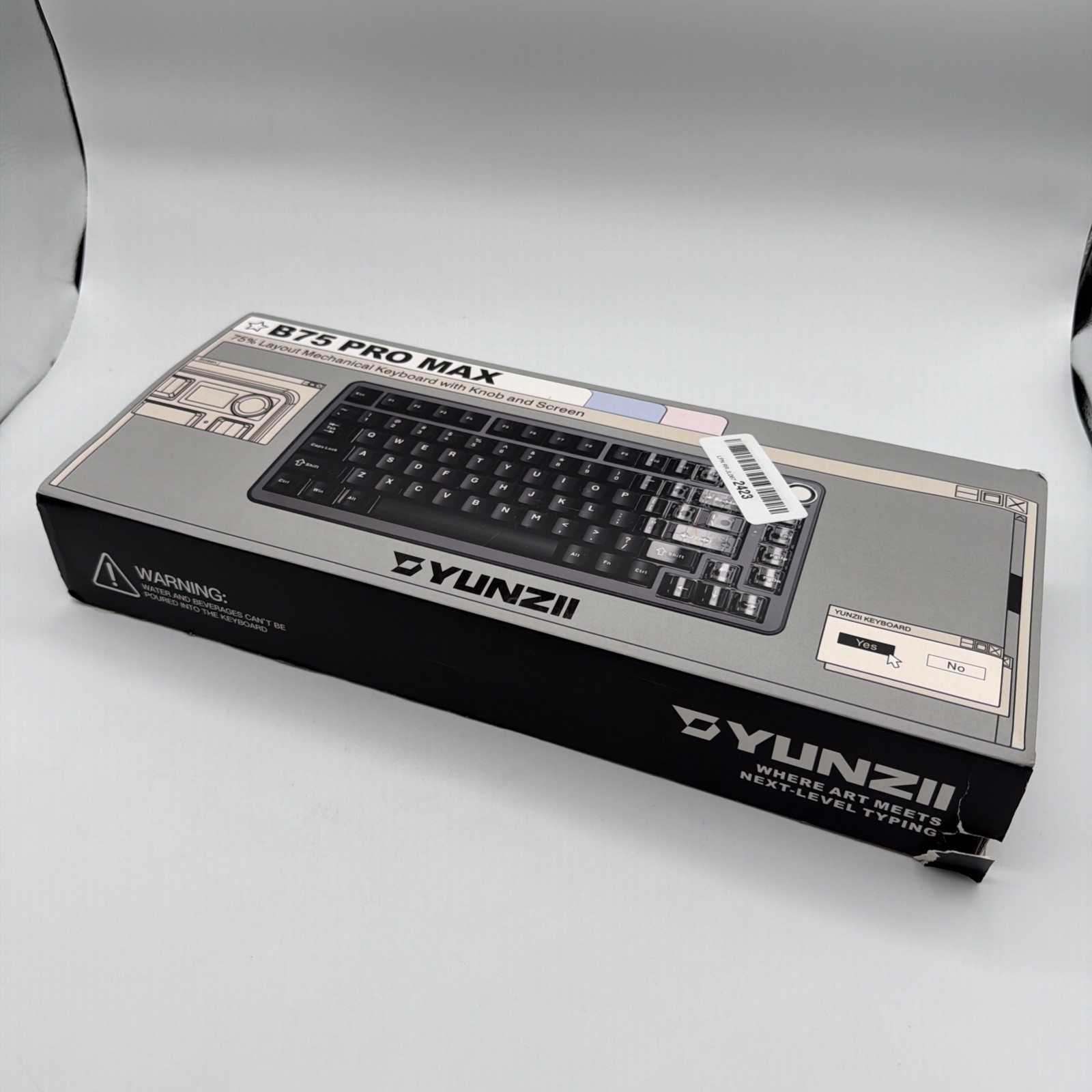 YUNZII B75 Pro Max 75% Wired Mechanical Keyboard Knob Screen Black Aluminum