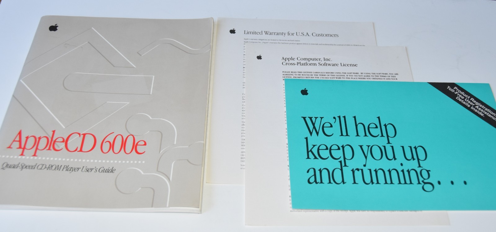 vintage 1995 Apple AppleCD 600e Quad Speed CD Rom Guide Manual 030-7197-A book