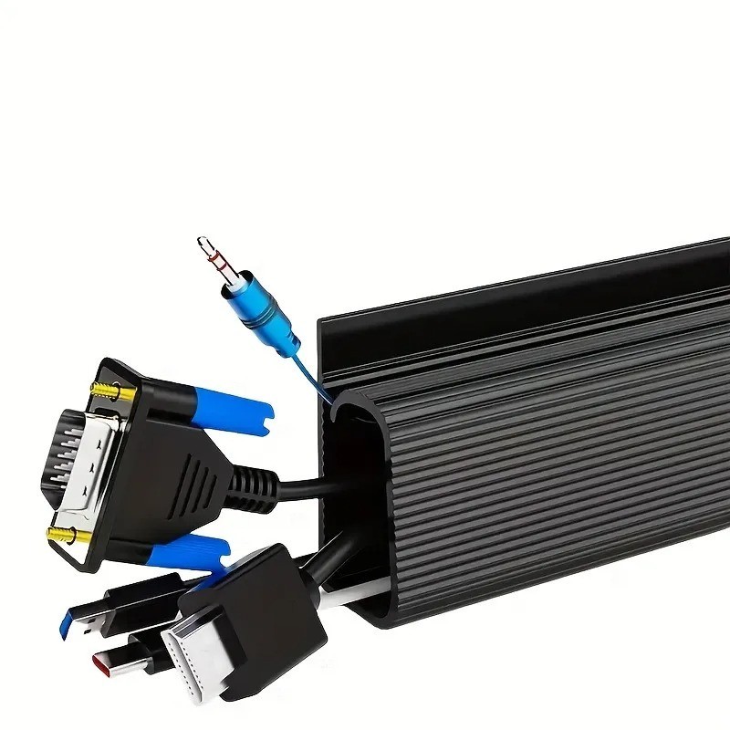 Cable Management Wall Cord Hider 315" W/32 Pcs Conn. Cable Raceway for 3-4 Cable