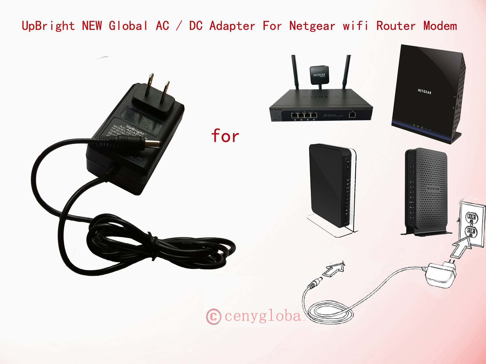 AC Adapter For Netgear Dual Band Wireless Cable Router Modem 12V DC Power Supply
