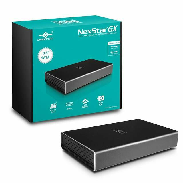 Vantec NST-371C31-BK NexStar GX USB 3.1 Gen 2 Type-C 3.5 SATA HDD/SSD Enclosure